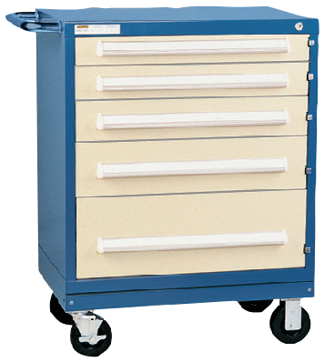 Vidmar RP1200A Mobile Cabinet — 5 Drawers, Bench Height 38″
