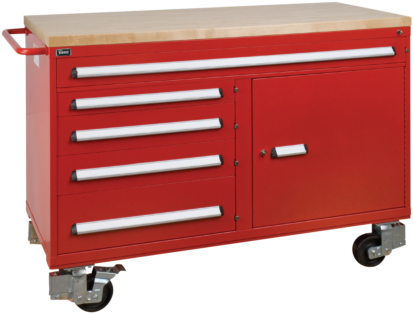 Vidmar Mobile Workcenter — 5 Drawers with Work Surface (RP1954 45″ / RP1952 60″)